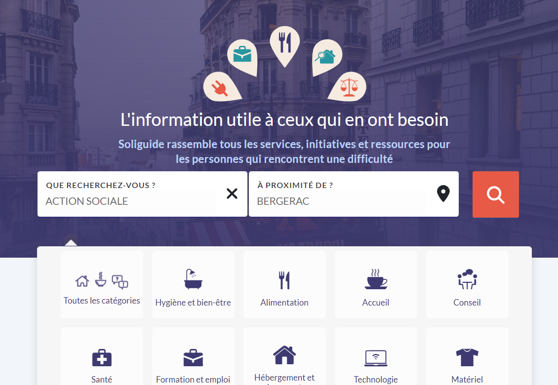L'application Soliguide référence les services dédiés aux personnes en difficulté.